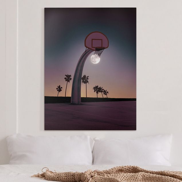 Obrazy do salonu Basketball z księżycem