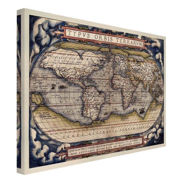 Obrazy retro Historyczna mapa świata Typus Orbis Terrarum