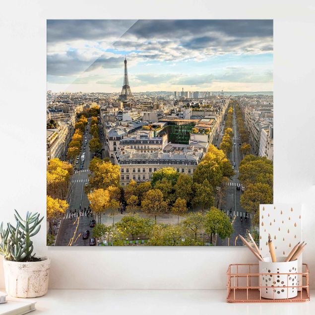 Obrazy na szkle architektura i horyzont Miły dzień w Paryżu