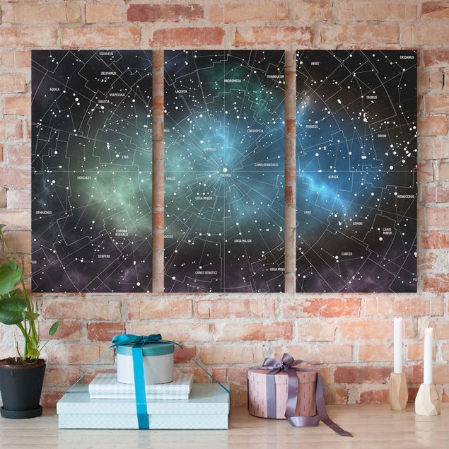 Nowoczesne obrazy do salonu Obrazy gwiazd Mapa mgławic galaktyk