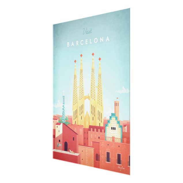 Obrazy retro Plakat podróżniczy - Barcelona
