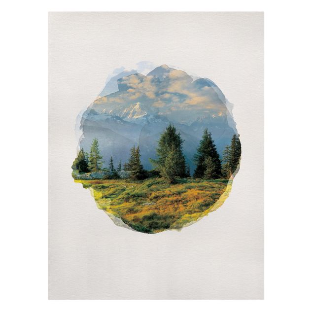 Obrazy góry Akwarele - Émosson Valais Szwajcaria