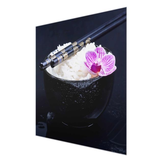Obrazy kwiatowe Miska na ryż z orchideą