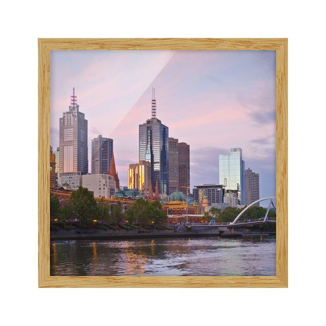 Obrazy w ramie do kuchni Melbourne w promieniach zachodzącego słońca