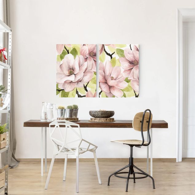 Obrazy nowoczesny Magnolia Zestaw różu do policzków I