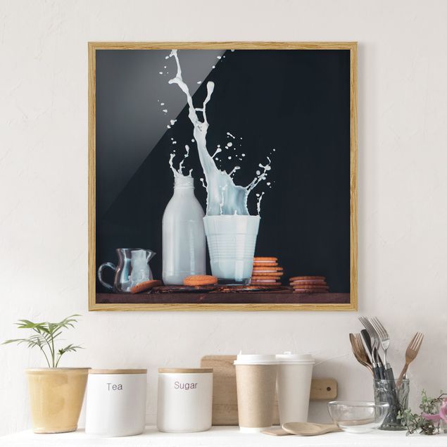 Obrazy w ramie do kuchni Skład mleka