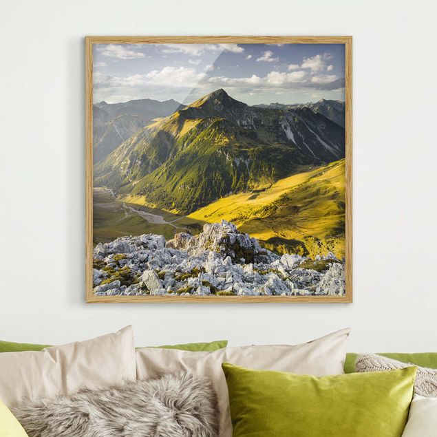 Dekoracja do kuchni Góry i dolina w Alpach Lechtalskich w Tyrolu