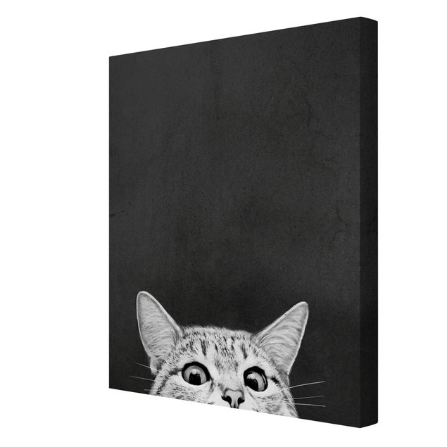 Obrazy koty Ilustracja kot czarno-biały rysunek