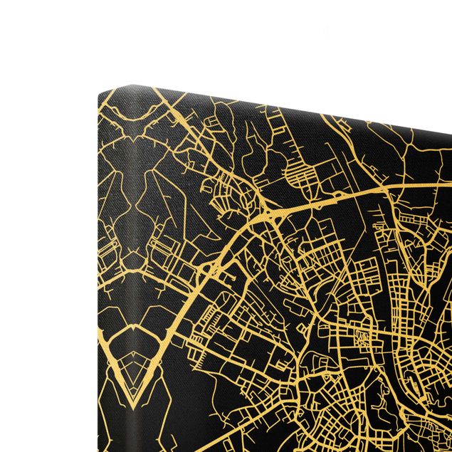 Obrazy drukowane na płótnie Mapa miasta Salzburg - Klasyczna czerń