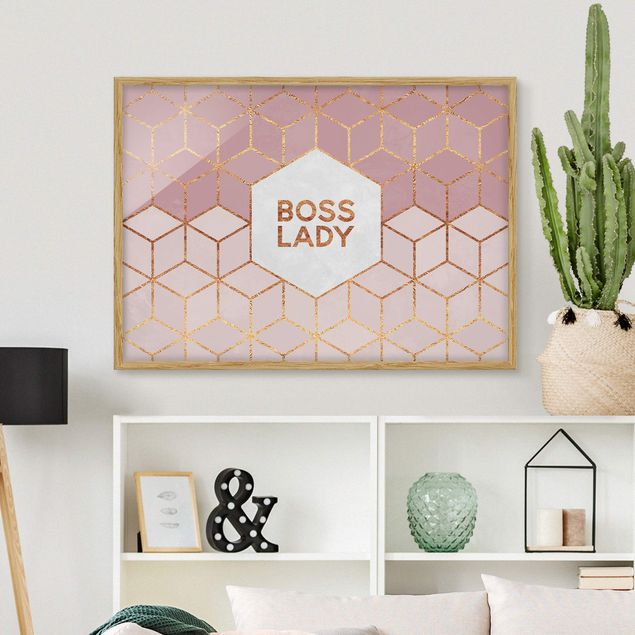 Dekoracja do kuchni Boss Lady Hexagons Pink