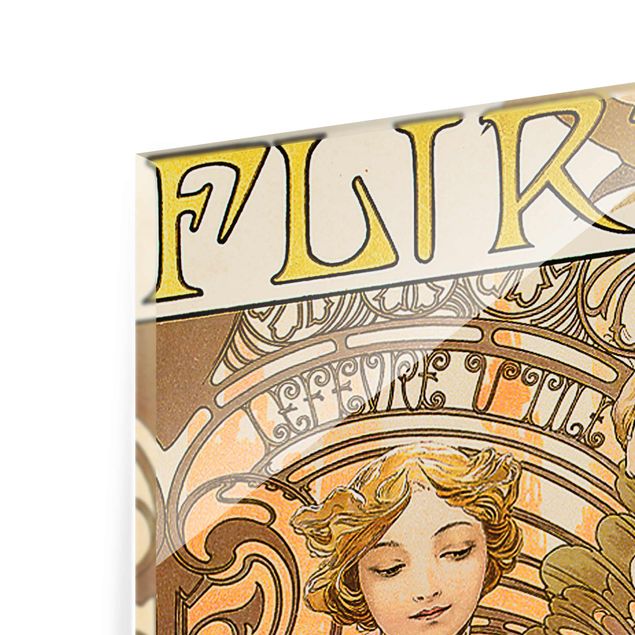 Nowoczesne obrazy do salonu Alfons Mucha - Plakat reklamowy ciastek Flirt