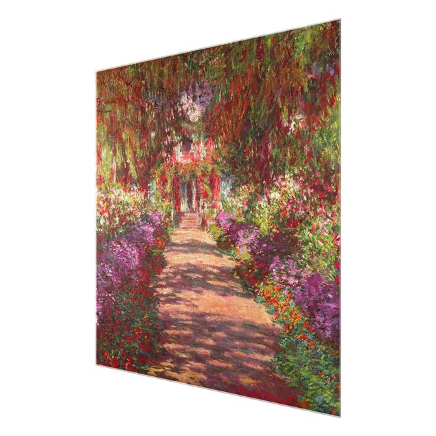 Obrazy na szkle krajobraz Claude Monet - Ścieżka w ogrodzie Moneta w Giverny