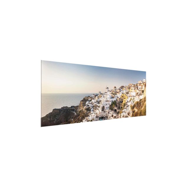 Obrazy na szkle wybrzeże Oia Panorama