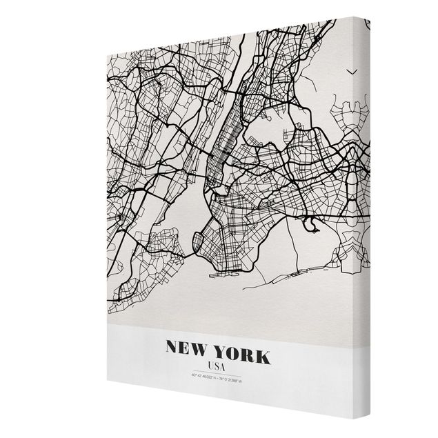 Obrazy na płótnie Nowy Jork Mapa miasta Nowy Jork - Klasyczna