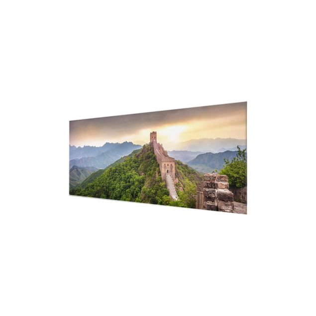 Obrazy na szkle zachód słońca Niekończący się Mur Chiński
