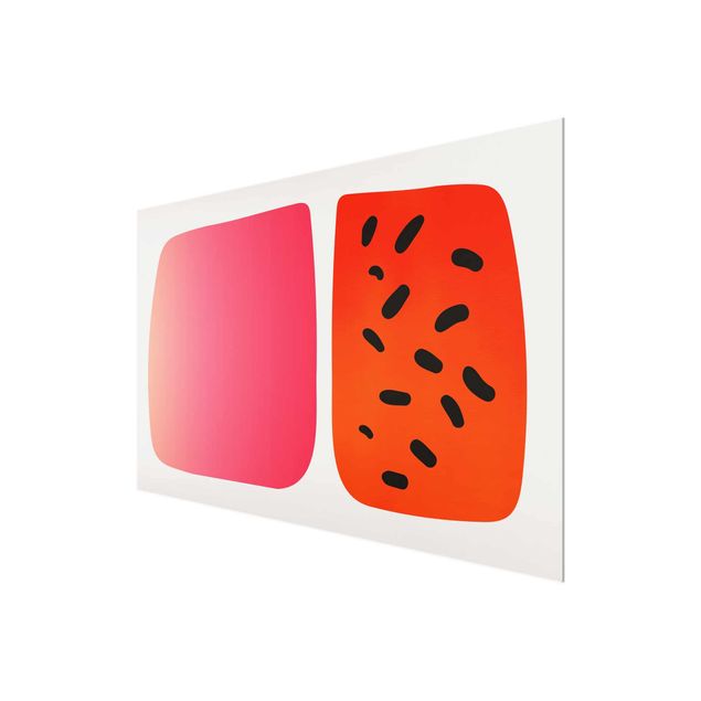 Obrazy nowoczesne Abstrakcyjne kształty - Melon i róż