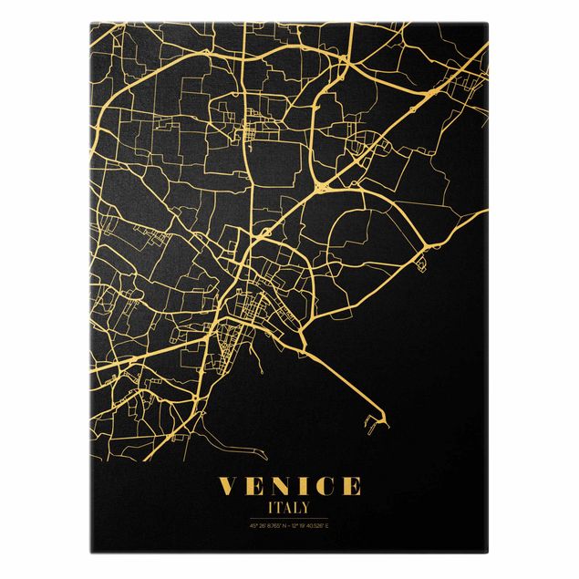 Obrazy mapy Mapa miasta Venice - Klasyczna Black