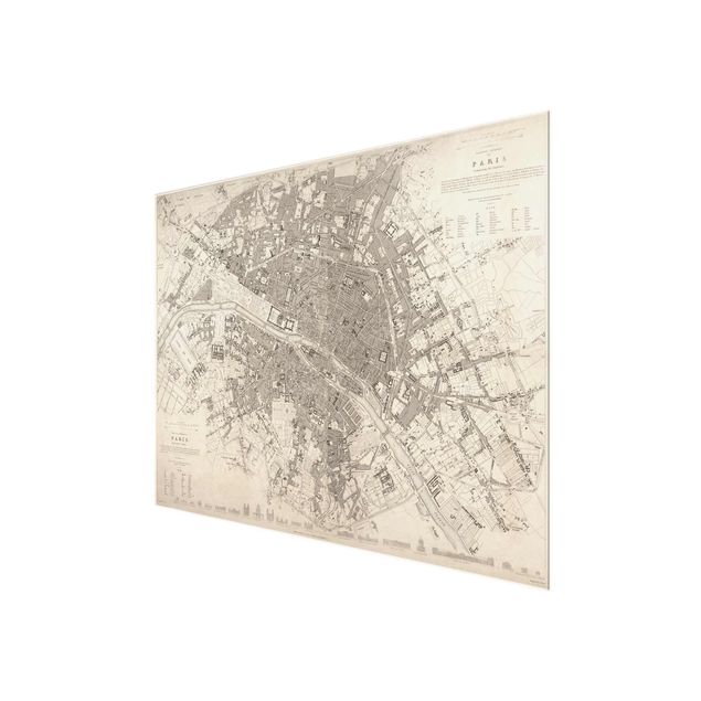 Obrazy do salonu nowoczesne Mapa miasta w stylu vintage Paryż