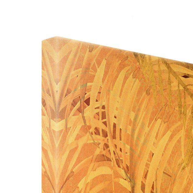 Obraz na płótnie Liście palmy różowe i złote II