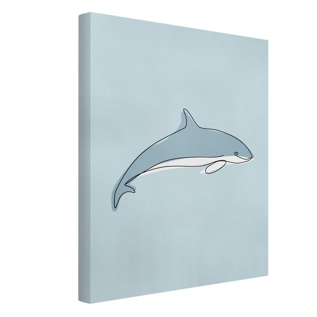 Obrazy zwierzęta Dolphin Line Art