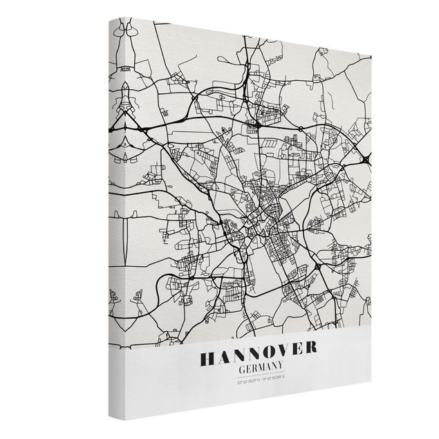 Obrazy z napisami Mapa miasta Hanower - Klasyczna