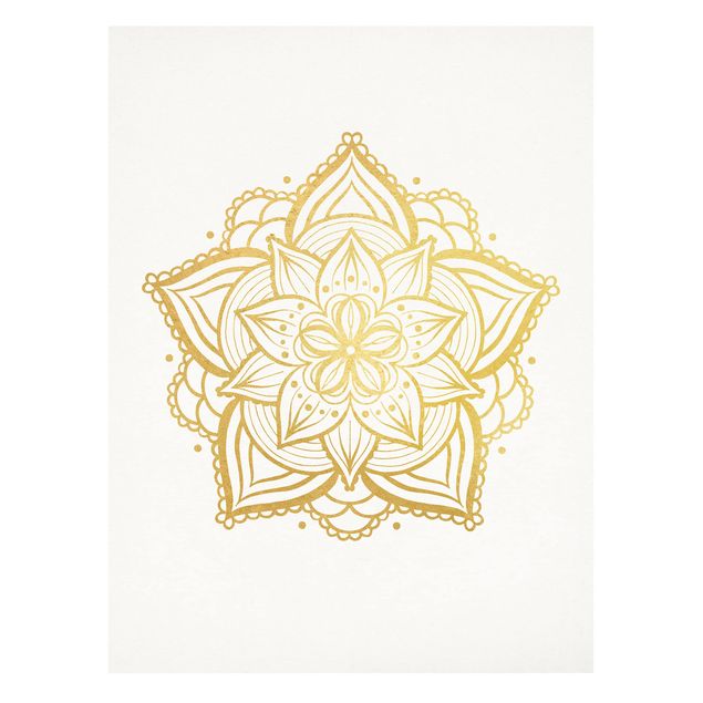 Mandala obraz na ścianę Mandala Flower Illustration białe złoto