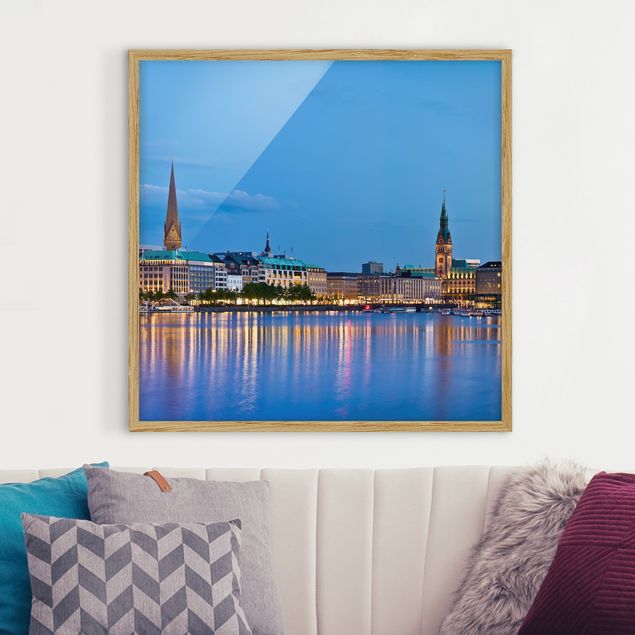 Obrazy w ramie do korytarzu panorama Hamburga