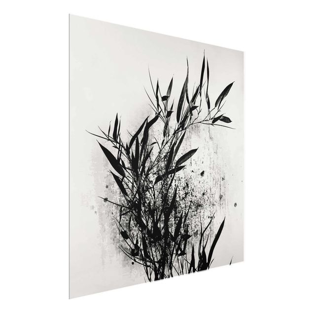 Obrazy nowoczesne Graficzny świat roślin - Czarny bambus