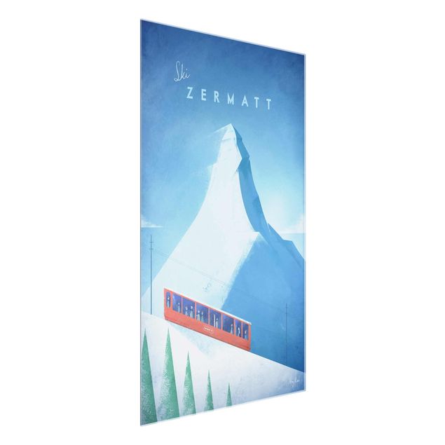 Obrazy na szkle artyści Plakat podróżniczy - Zermatt