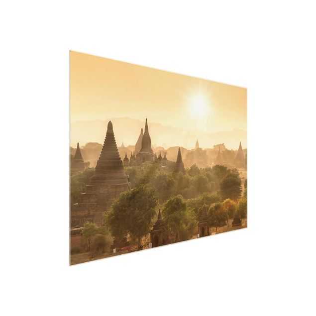 Obrazy na szkle poziomy Zachód słońca nad Baganem