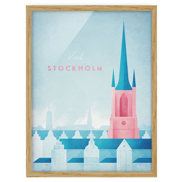 Obrazy w ramie do łazienki Plakat podróżniczy - Sztokholm