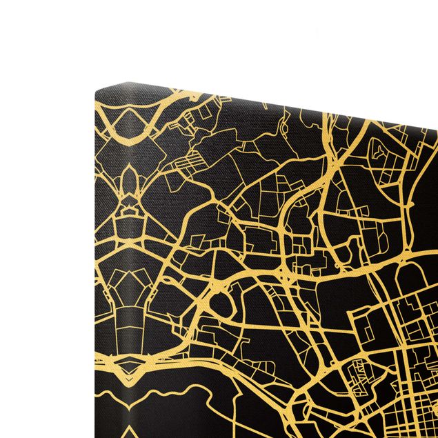 Obrazy na płótnie Mapa miasta Lisbon - Klasyczna Black
