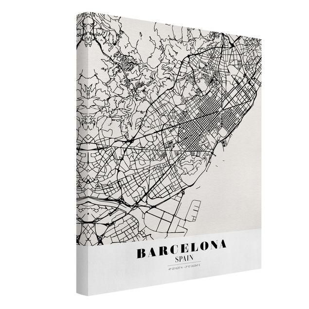 Obrazy z napisami City Map Barcelona - Klasyczna