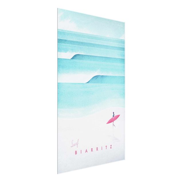 Obrazy na szkle plaża Plakat podróżniczy - Biarritz