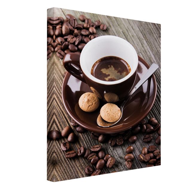 Obraz brązowy Filiżanka do kawy z ziarnami kawy