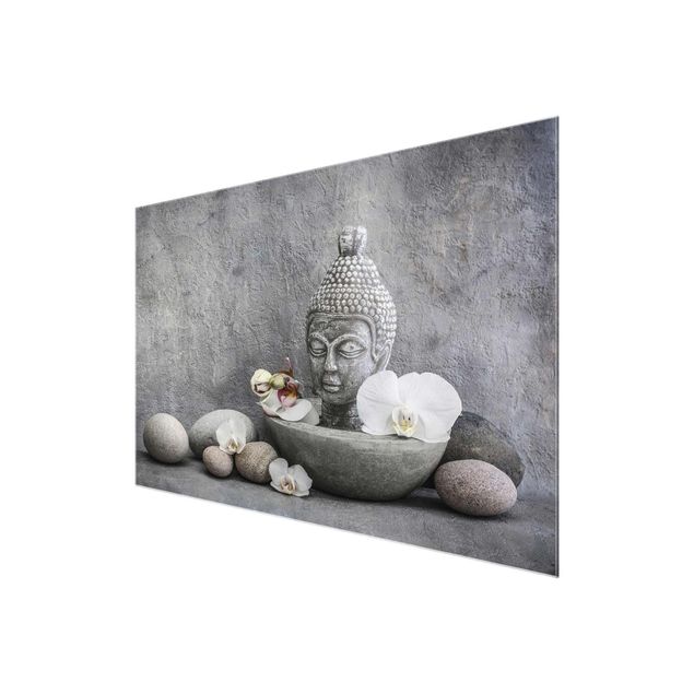 Obrazy duchowość Budda Zen, orchidee i kamienie