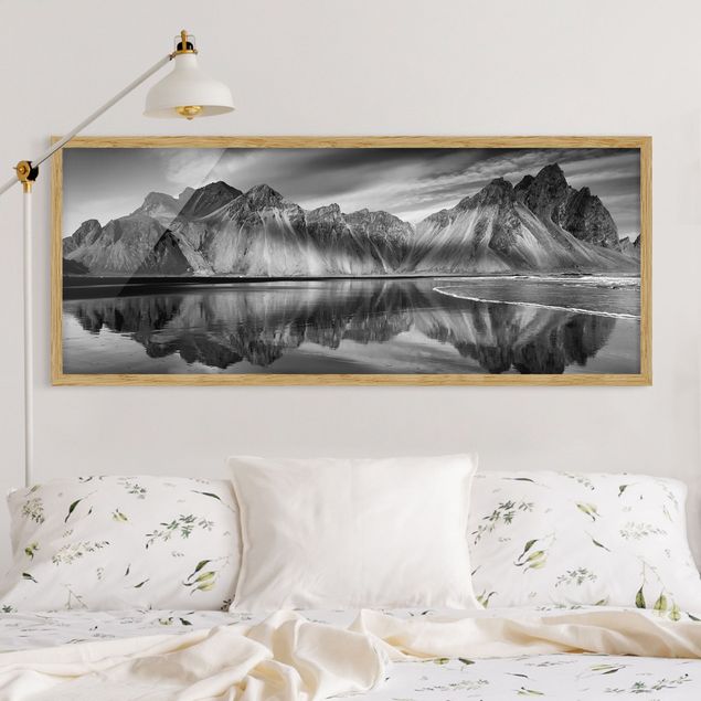 Obrazy w ramie krajobraz Vesturhorn na Islandii