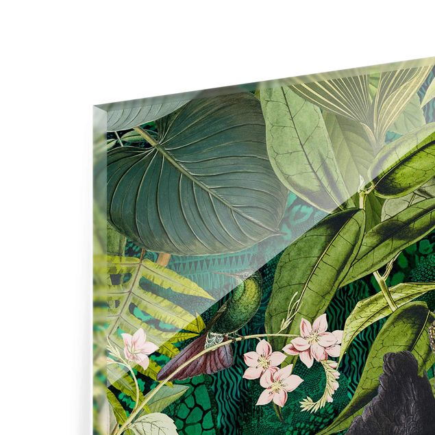 Zielony obraz Kolorowanka - Kakadu w dżungli
