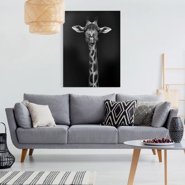 Obrazy nowoczesny Portret ciemnej żyrafy