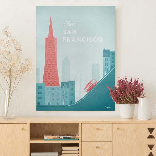 Obrazy na płótnie Ameryka Plakat podróżniczy - San Francisco