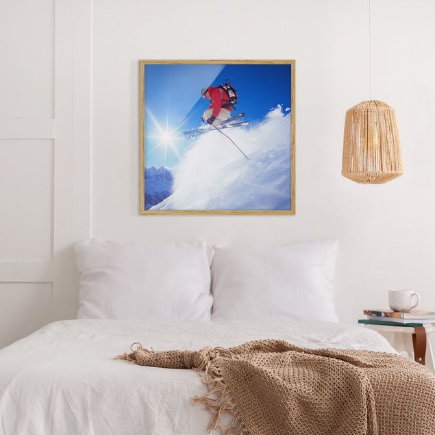 Obrazy w ramie do łazienki Skok na nartach