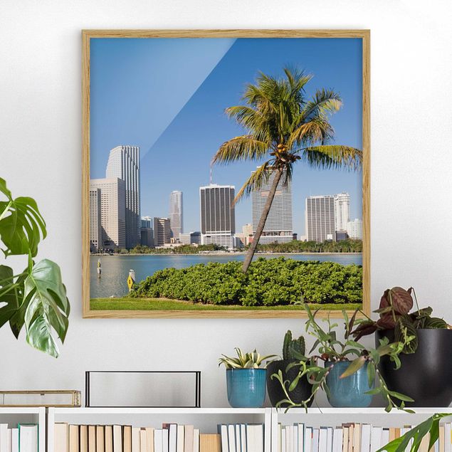 Obrazy w ramie do korytarzu Miami Beach Skyline