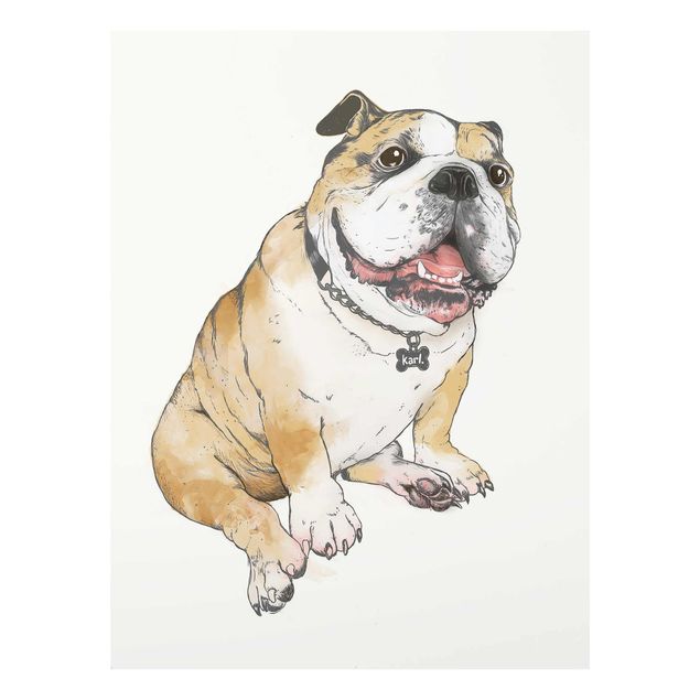 Obrazy na szkle zwierzęta ilustracja pies buldog obraz