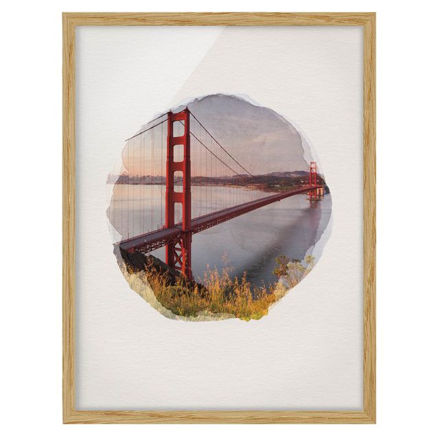 Obrazy w ramie do kuchni Akwarele - Most Złotoen Gate w San Francisco
