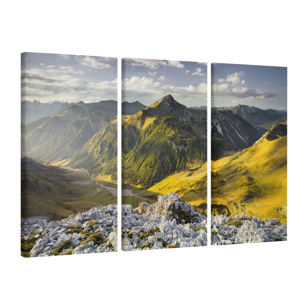 Nowoczesne obrazy Góry i dolina w Alpach Lechtalskich w Tyrolu
