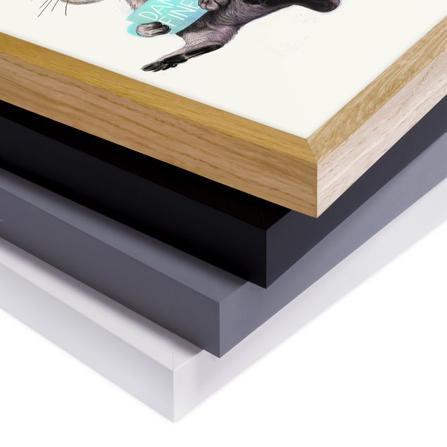 Obrazy w ramie do kuchni Ilustracja przedstawiająca bobra z filiżanką kawy