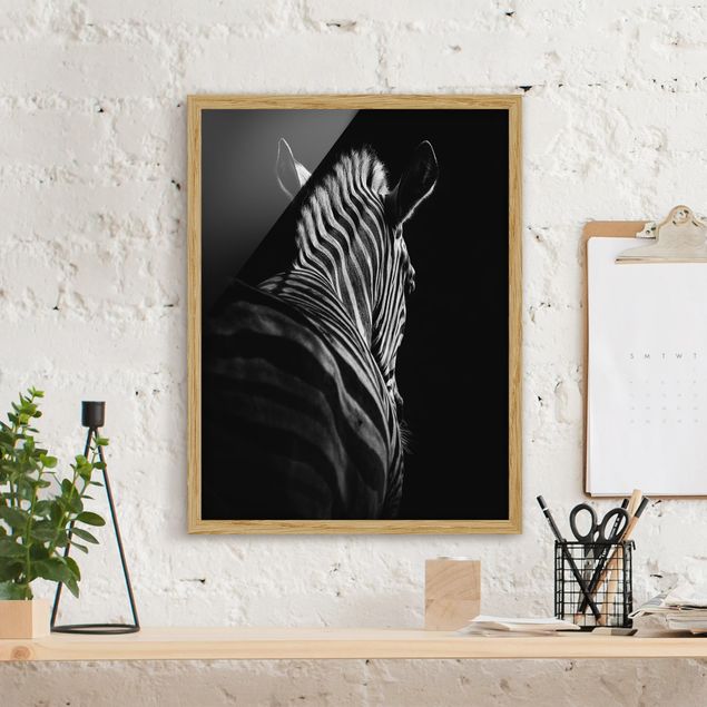 Obrazy w ramie do korytarzu Sylwetka zebry ciemnej