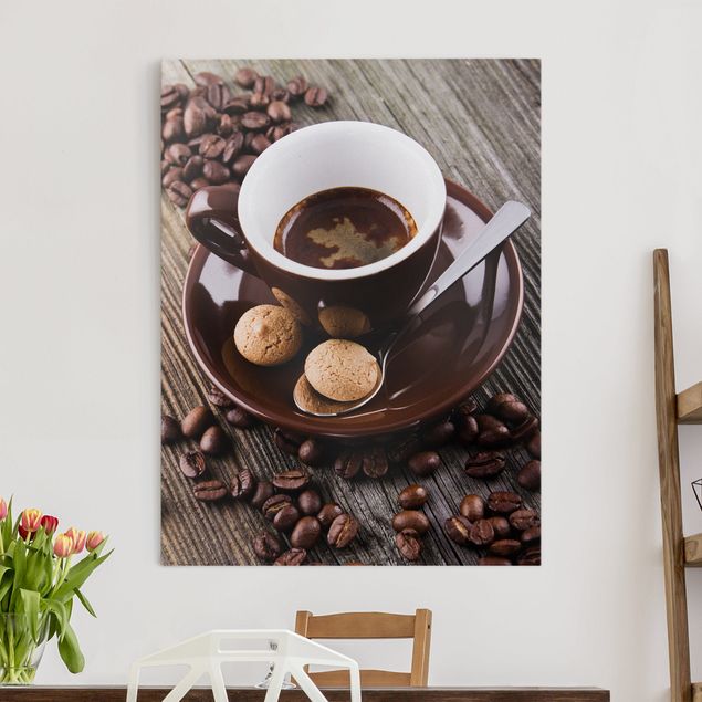 Dekoracja do kuchni Filiżanka do kawy z ziarnami kawy