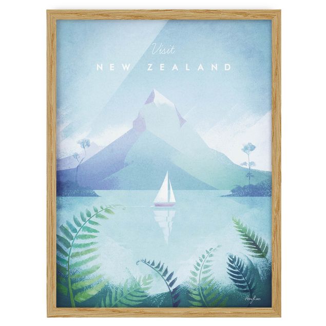 Obrazy w ramie krajobraz Plakat podróżniczy - Nowa Zelandia