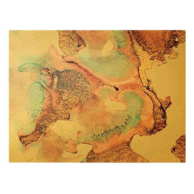 Obrazy na płótnie abstrakcja Złotoen Watercolour Rosé